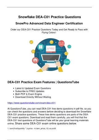 Real DEA-C01 Snowflake Practice Exam Questions - Refine Your Skills