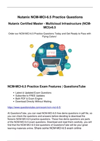 Real NCM-MCI-6.5 Nutanix Practice Exam Questions - Refine Your Skills