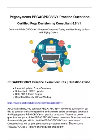 Real PEGACPDC88V1 Pegasystems Practice Exam Questions - Refine Your Skills