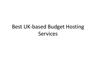 Best UK-based Budget Hosting Services