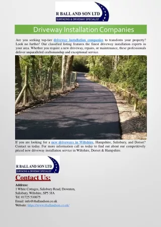 Driveway Installation Companies