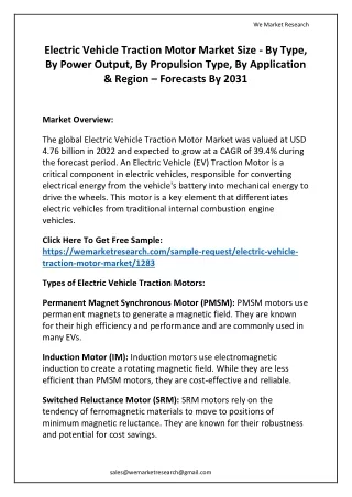 Electric Vehicle Traction Motor Market