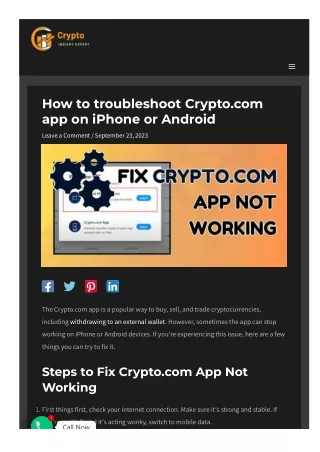 How to Fix Crypto com app not Working