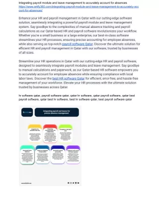 "Qatar Payroll Software: Leave Management Made Easy"