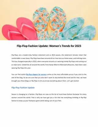 Flip-Flop Fashion Update: Women's Trends for 2023