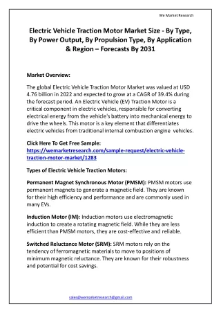 Electric Vehicle Traction Motor Market