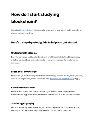 How do I start studying blockchain_