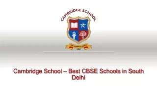 Best CBSE Schools in South Delhi