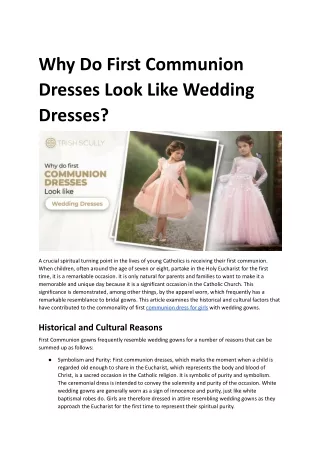 Why do first communion dresses look like wedding dresses.docx