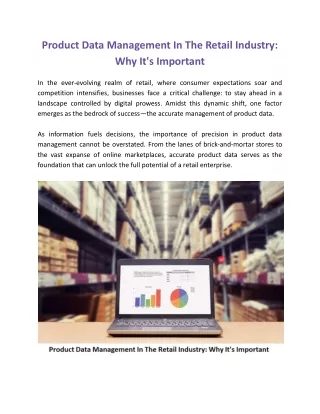 Product Data Management In The Retail Industry: Why It's Important