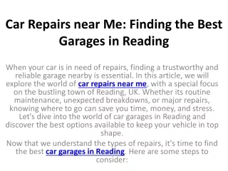 Car Repairs near Me Finding the Best Garages in Reading