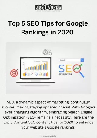 Top 5 SEO Tips for Google Rankings in 2020