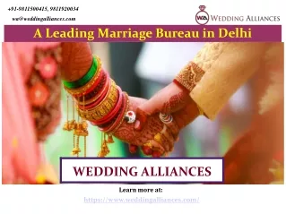 Top Leading Marriage Bureau in Delhi