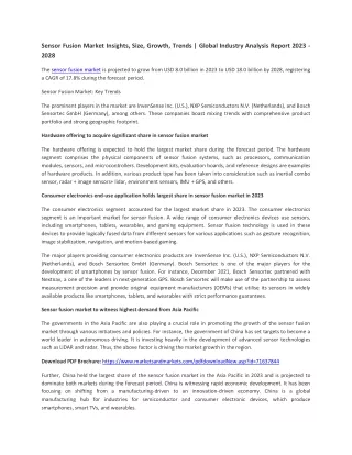 Sensor Fusion Market
