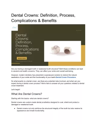 Dental Crowns: Definition, Process, Complications & Benefits