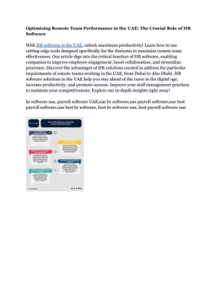 Role of HR software in maximizing remote team performance- uae