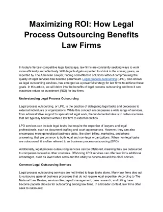 Maximizing ROI_ How Legal Process Outsourcing Benefits Law Firms