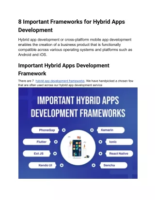 8 Important Frameworks for Hybrid Apps Development