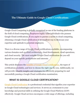 The Ultimate Guide to Google Cloud Certifications