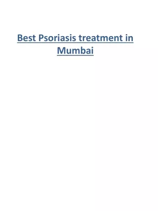 Best Psoriasis treatment in Mumbai