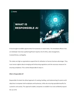 Responsible for AI