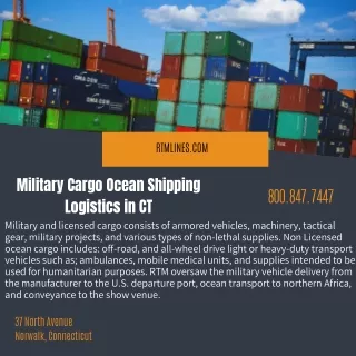 Military Cargo Ocean Shipping Logistics in CT