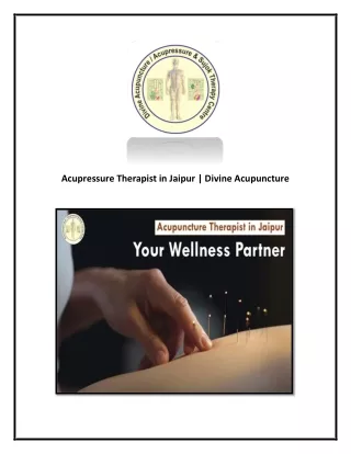 Acupuncture Therapist in Jaipur | Divine Acupuncture