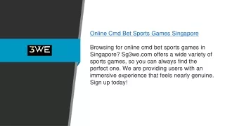 Online Cmd Bet Sports Games Singapore Sg3we.com