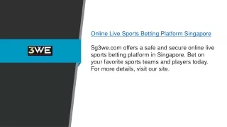 Online Live Sports Betting Platform Singapore Sg3we.com