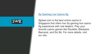 Sa Gaming Live Casino Sg Sg3we.com