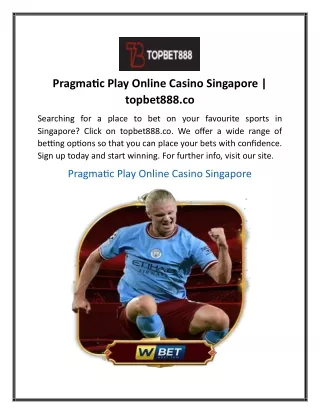 Pragmatic Play Online Casino Singapore