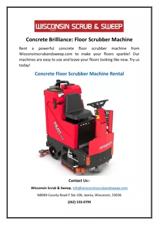 Concrete Brilliance: Floor Scrubber Machine