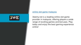 Online Slot Game Malaysia 3wemy.net