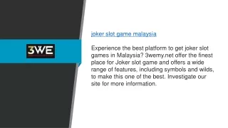 Joker Slot Game Malaysia 3wemy.net