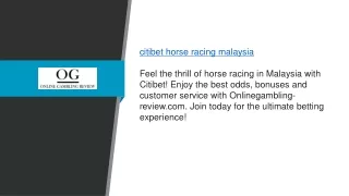 Citibet Horse Racing Malaysia Onlinegambling-review.com