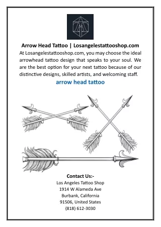 Arrow Head Tattoo  Losangelestattooshop.com