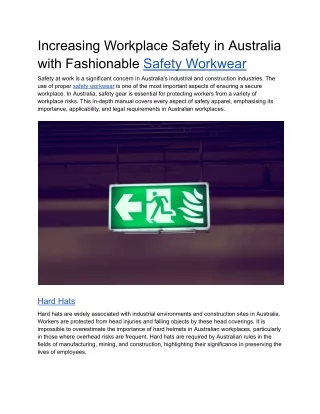 Increasing Workplace Safety in Australia with Fashionable Safety Workwear