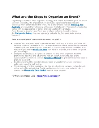 What are the Steps to Organize an Event