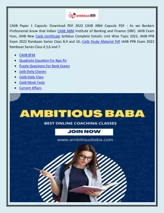 Caiib Mock Tests