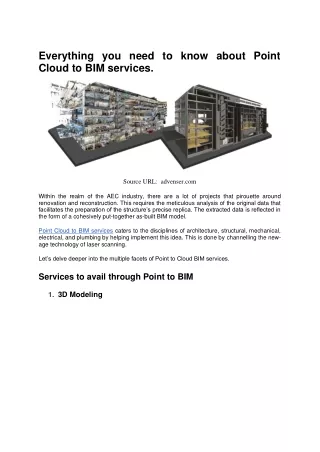 Everything you need to know about Point Cloud to BIM services