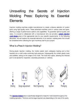 Unravelling the Secrets of Injection Molding Press