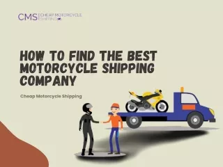 How to find the best Motorcycle Shipping Company