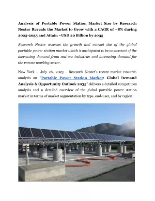 Portable Power Station Market