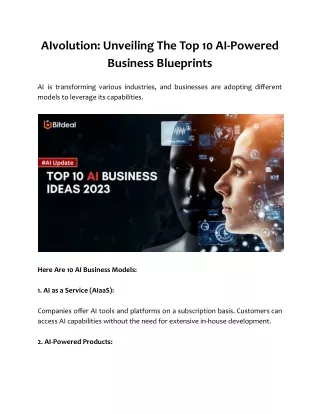 AIvolution_ Unveiling The Top 10 AI-Powered Business Blueprints