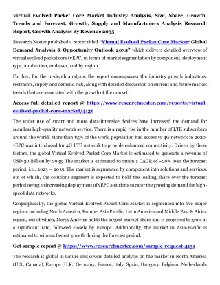 Virtual Evolved Packet Core Market Trends, Size 2035