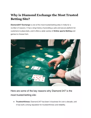 Why is Diamond Exchange the Most Trusted Betting Site (1)