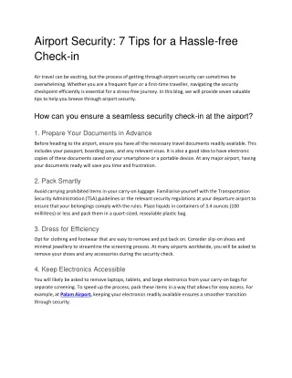 Airport Security_ 7 Tips for a Hassle-free Check-in