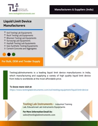 Liquid Limit Device Manufacturers