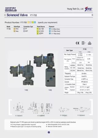 ROTORK YTC YT-700S SOLENOID VALVE | YTC INDIA