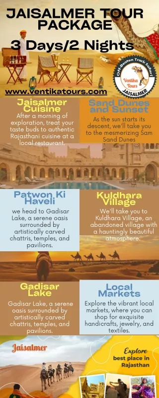 3 Days/2 Nights Jaisalmer Tour Package by Ventika Tours